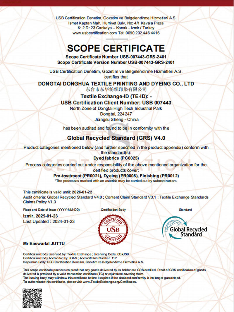 GRS Certificate